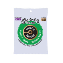 Martin Autentisk Akustisk Marquis Silked Guitar Strings - Phosphor Bronze Custom Light Gauge | Varm afbalanceret tone med brobeskyttelse | Silkeo