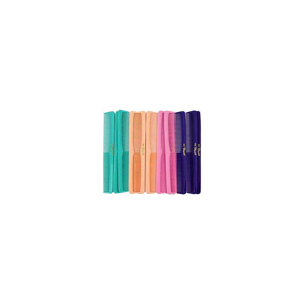 Krest 7 Inch All Purpose Hair Comb. Hair Cutting Combs. Barbers & Hairstylist Combs. Fresh Mix 12 Units.