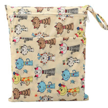 Sigzagor Medium Nat en Droog Tas Baby Luiers Herbruikbaar Met Twee Ritsvakken (Katten)