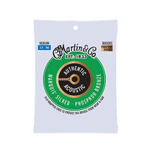 Martin Autentisk Akustisk Marquis Silked Guitar Strings - Phosphor Bronze Medium Gauge | Varm afbalanceret tone med brobeskyttelse | Silkeomvikle