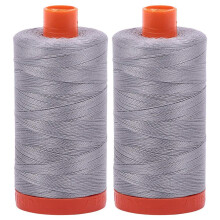 2-pak - Aurifil 50WT - Mist (2606) Solid - Mako bomuldstr?d - 1422 Yards hver