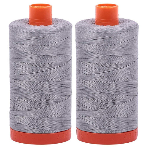 2-pak - Aurifil 50WT - Mist (2606) Solid - Mako bomuldstr?d - 1422 Yards hver