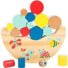 Small Foot houten speelgoed Stapelblokken Balanceerspel met dobbelstenen Move it! Ontworpen voor kinderen vanaf 3 jaar
