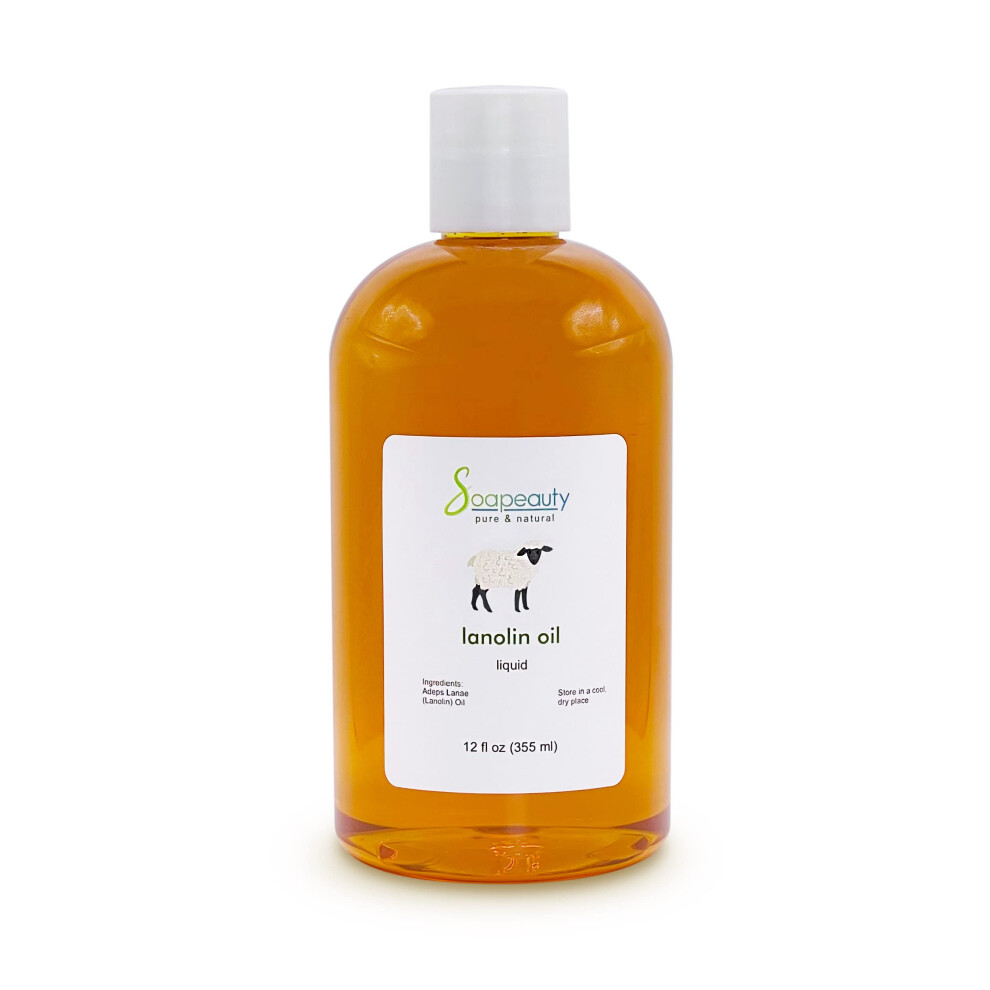 Seifensch?Nheit Lanolin Oil Cold Pressed Unrefined | 100% Natural Available In Bulk | Carrier For Essential Oils Face Skin Hair Moisturizer Soap Making | 12 Oz