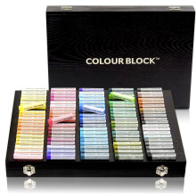 COLOUR BLOCK 100pc Wooden Case Soft Pastel Art Set for Beginners and Experienced Artists I Colors Square Chalk Pastels Art Supplies for Drawing  Blend