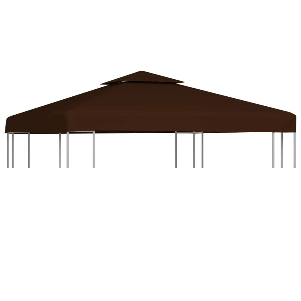 vidaXL Gazebo Covers  2-Tier Canopy Top Replacement  Sunshade for Garden Patio Beach  Outdoor Gazebo Cover with Durable Polyester Fabric  Brown
