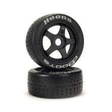 ARRMA DBoots Hoons 42/100mm Silver Beltade RC Däck Monterade på 2.9" 5-Spoke 17mm Hex Hjul (Set om 2): ARA550070, Svart