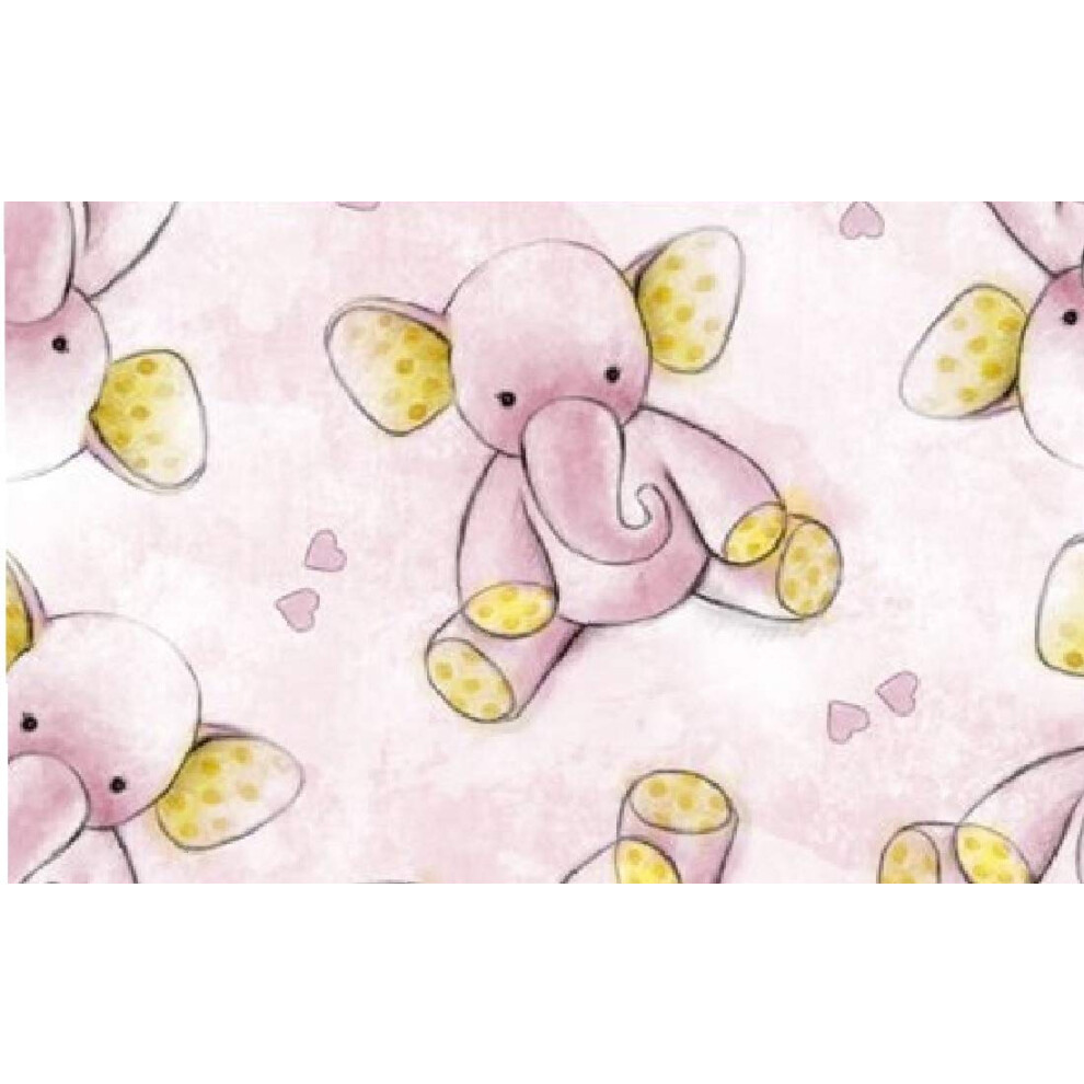 1 Roze Baby Olifant FAT QUARTER ~ 100% KATOENEN STOF ~ Baby