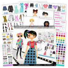 Kit de designer de estilista de adesivos para anjos da moda para meninas - Kids By Number Book for Girls - 700 mais de adesivos - Livro de ativid