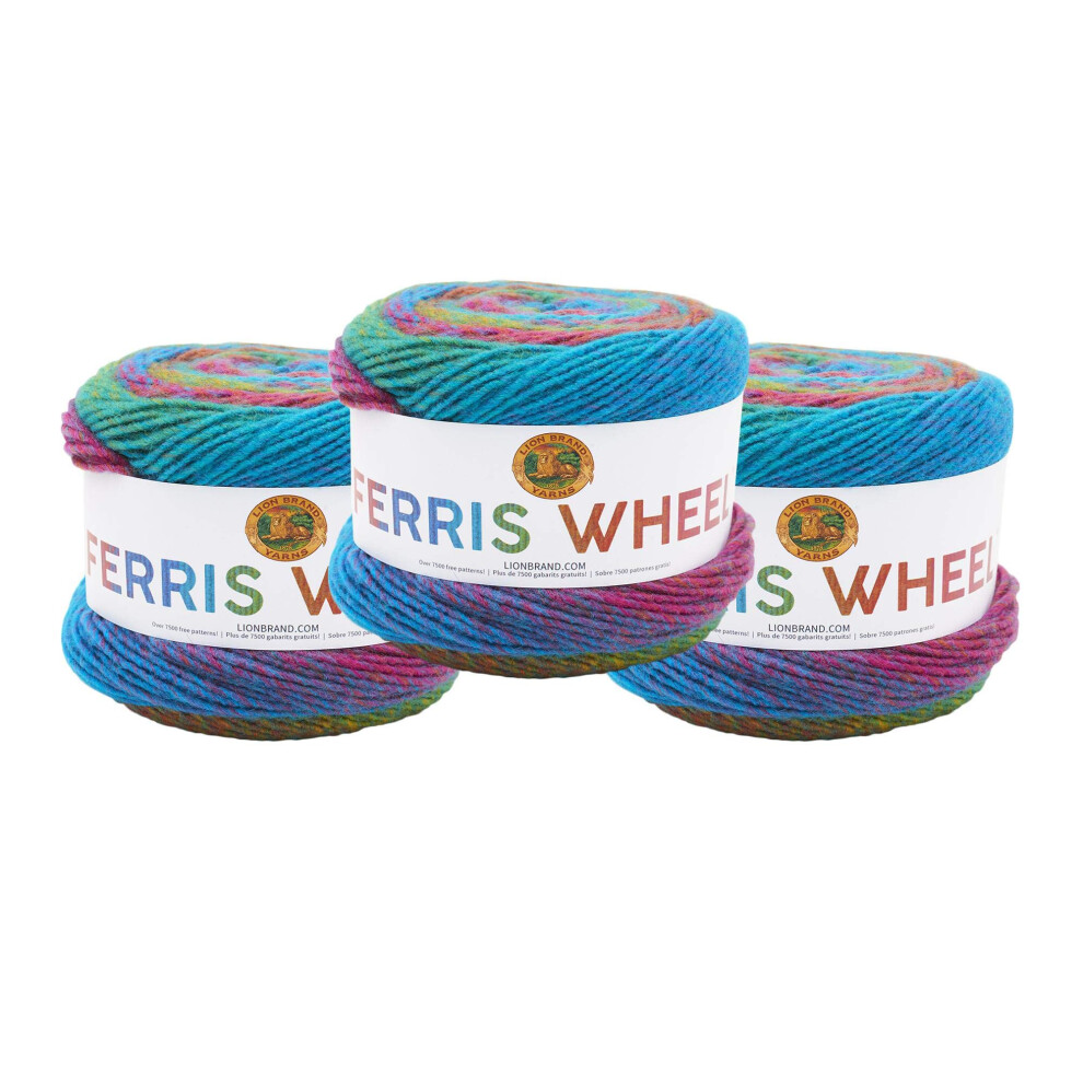 Lion Brand Yarn Ferris Wheel Yarn  Multicolor Yarn for Knitting  Crocheting  and Crafts  3-Pack  Sprinkles