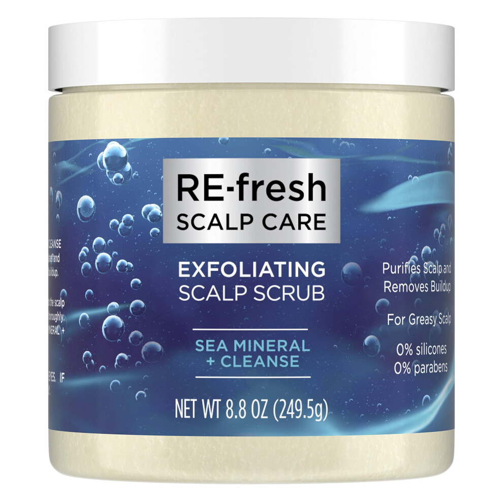 Soin du cuir chevelu RE-fresh - Gommage exfoliant pour le cuir chevelu - Min   raux marins + Nettoyant (8,8 oz)