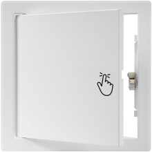 8 x 8 Inch Galvanized Steel Access Panel Door with Click Open/Close Mechanism for Indoor Use Opening Flap Cover Plate Latch Inspection Hatch White