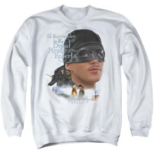 Trevco Sportswear PB158B-AS-1 Princess Bride Surrender Adult Crewneck Sweatshirt, White - Small