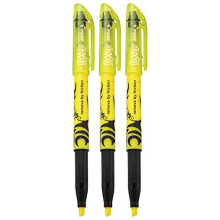 Pilot Frixion Light Erasable Highlighters Chisel Tip Yellow Ink 3 Count
