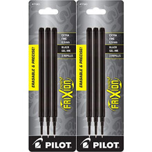 Pilot Frixion Point Erasable Gel Ink Refills Extra Fine Point 0,5 mm svart blck 6 Pfyllning