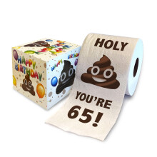 Impreso TP Holy You Ustedes 65 Birthday Paper Gag Gift - 65th Bday Party Funny Birthday Gift Broma de papel higinico Brometa Novela Regalos de c