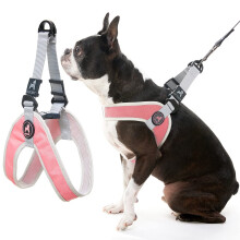 gooby Simple Step in III-sele - Pink Small - Lille hundesele med ridsefast ydre vest - Bl?d indre mesh-sele til sm? mellemstore hunde
