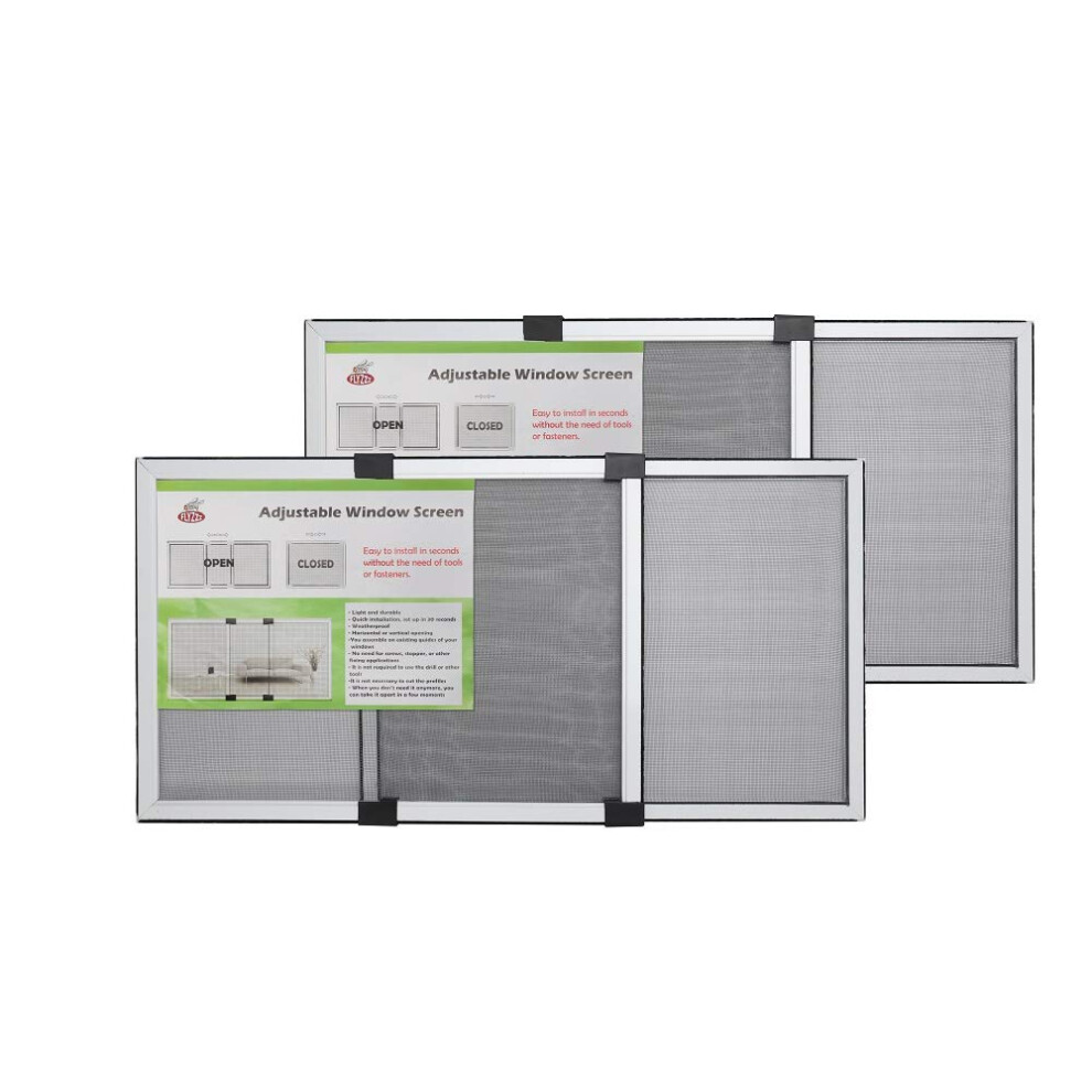 Photos - Other Decoration FLYZZZ Adjustable Sliding Window Screen Horizontal 15.74 ''H x 21-40''W 2 Packs Expandable Window Screen Medium Replacement
