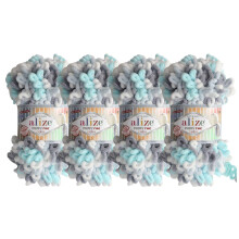 Alize Puffy Fine Color Baby T?ppe Lille Loop 100% Micropolyester Soft Yarn Parti 4SKN 400gr 64yds (5939)