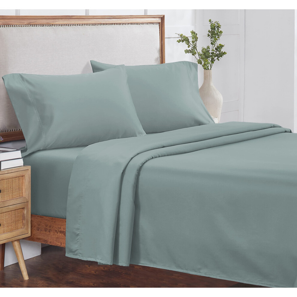 Parure de draps California Design Den de luxe King Size, 100 % satin de coton doux et soyeux, 800 fils au pouce carr   . Drap-housse durable     poch