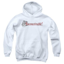 Trevco Sportswear PB148B-YFTH-2 Princess Bride Vizzini Crest Youth Hooded Sweatshirt, White - Medium