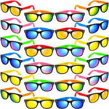 Kinderzonnebril Feestartikelen 24-pack neon zonnebrillen met UV400-bescherming in bulk voor kinderen, jongens en meisjes Geweldig cadeau voor verjaar