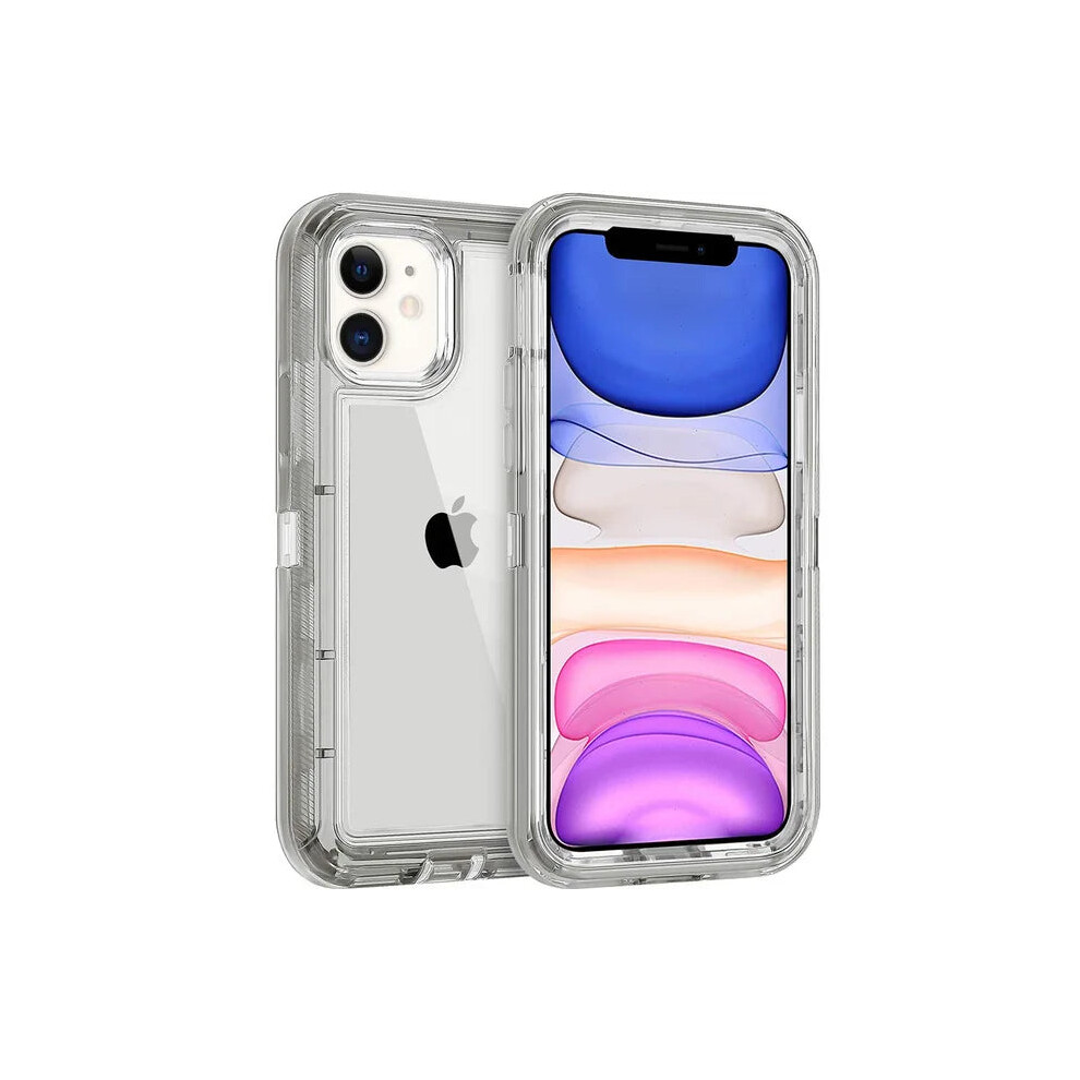 (, For Iphone 14Pro) Clear Transparent Shockproof Armor Glossy Plain Case For Iphone 12 13 14 15 16 Gray 9090225626018