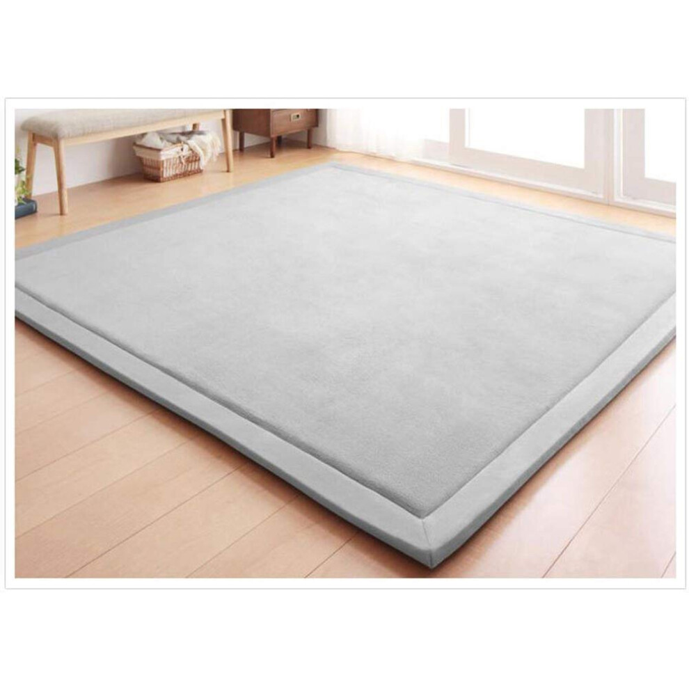 Nursery Rug Velvet Crawling Rugs Mat Area Rugs Play Crawling Mat4'9x4'9 For Toddler Children Play Mat Yoga Mat Exercise Pads Carpe Coral/Gray Loartee