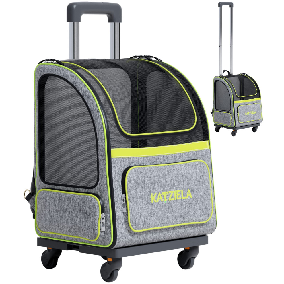 Photos - Other for Dogs Katziela Wheeled Pet Carrier Backpack - Soft Sided Airline Approved Hiking Carrying Bag for Small Dogs and Cats - Removable