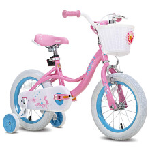 JOYSTAR 12 Inch Meisjesfiets voor 2-4 Jaar, Fiets met Trainingswielen & Handrem, Roze