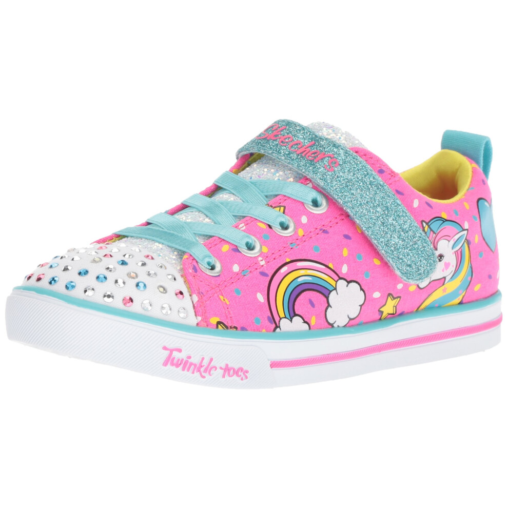 Skechers Girls Shuffles-Sparkle Lite Sneaker  Light Pink/Multi 9 Toddler