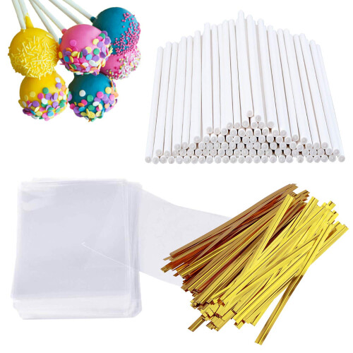 300 PCS Σαπούνια και Σακούλες για Cake Pop, 100ct 6-ίντσες Χαρτί Λαμπάδας