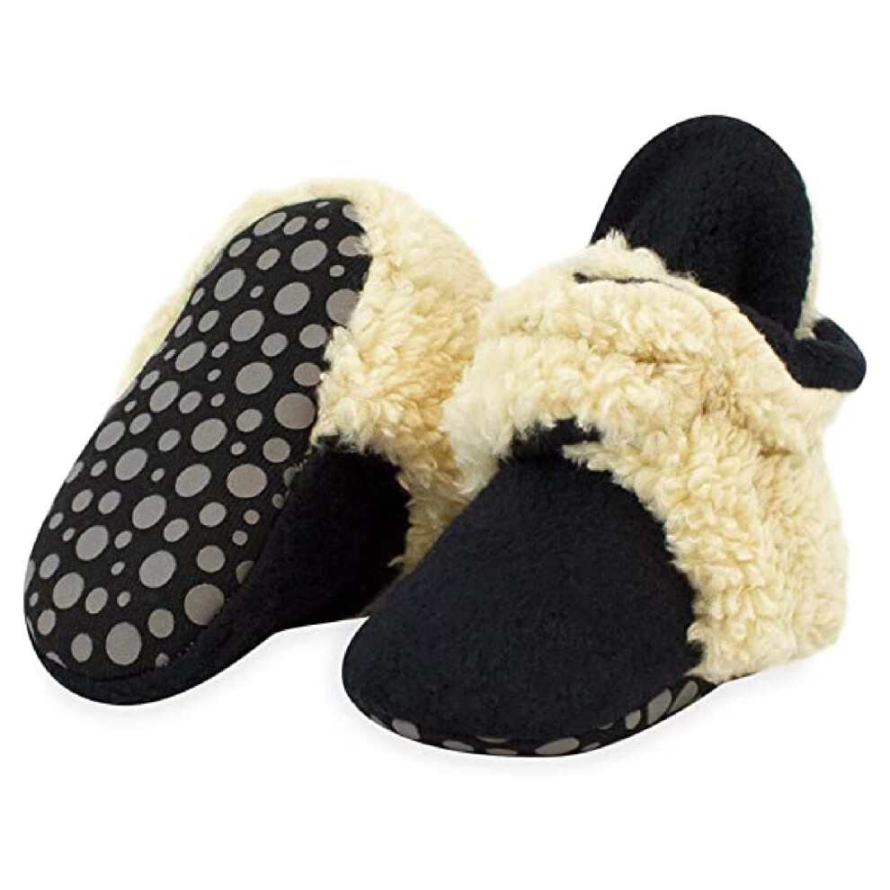 Zutano Unisex cozie Fleece Baby Booties with grippers Baby Essentials BlackYellow 12 Months