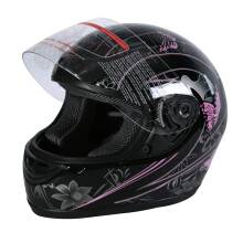 TCT-MOTORPARTS DOT Helm voor volwassenen Roze en zwarte vlinder Integraal Street Sport Motocrosshelm (X-Large)