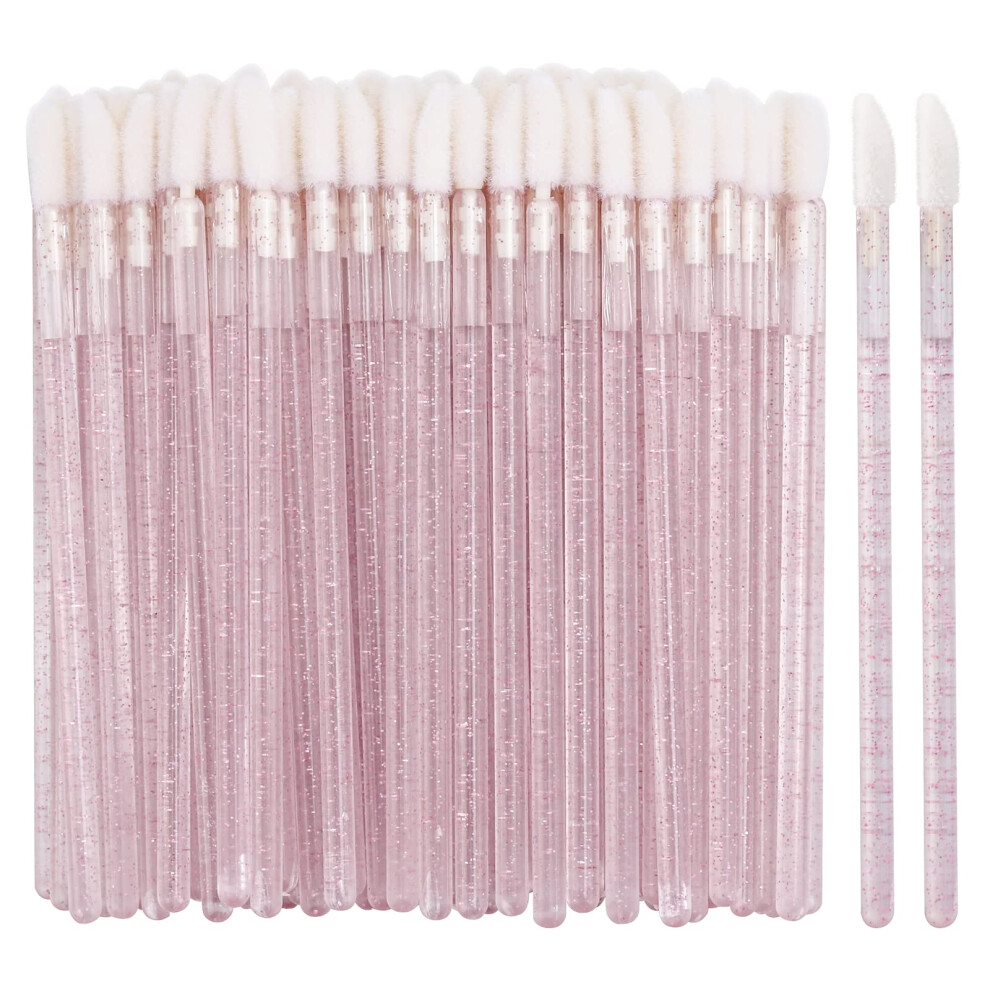 Tbestmax Pink 100 Disposable Lip Brushes Lipstick Applicator Lip Gloss Wands