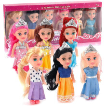 Liberty Imports 6 Pack Miniature Royal Princess Toddler Dolls with Dresses Girls Imaginative Pretend Play Pocket Playset Collection 4.5-Inches