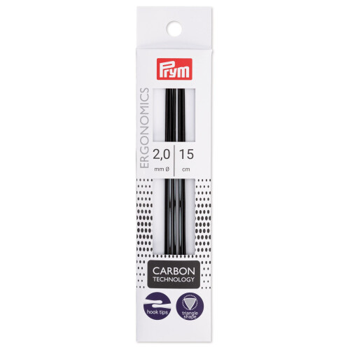 Prym ?e???e? p?e???at?? Prym Ergonomics 6"""" Double Point Carbon 2.0mm 5 te?a????, ?a??e?, 2mm