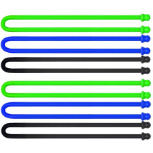6 stuks 12-inch siliconen kabelbinder stalen kern twist tie's herbruikbare rubberen banden voor het organiseren van dia 5 mm