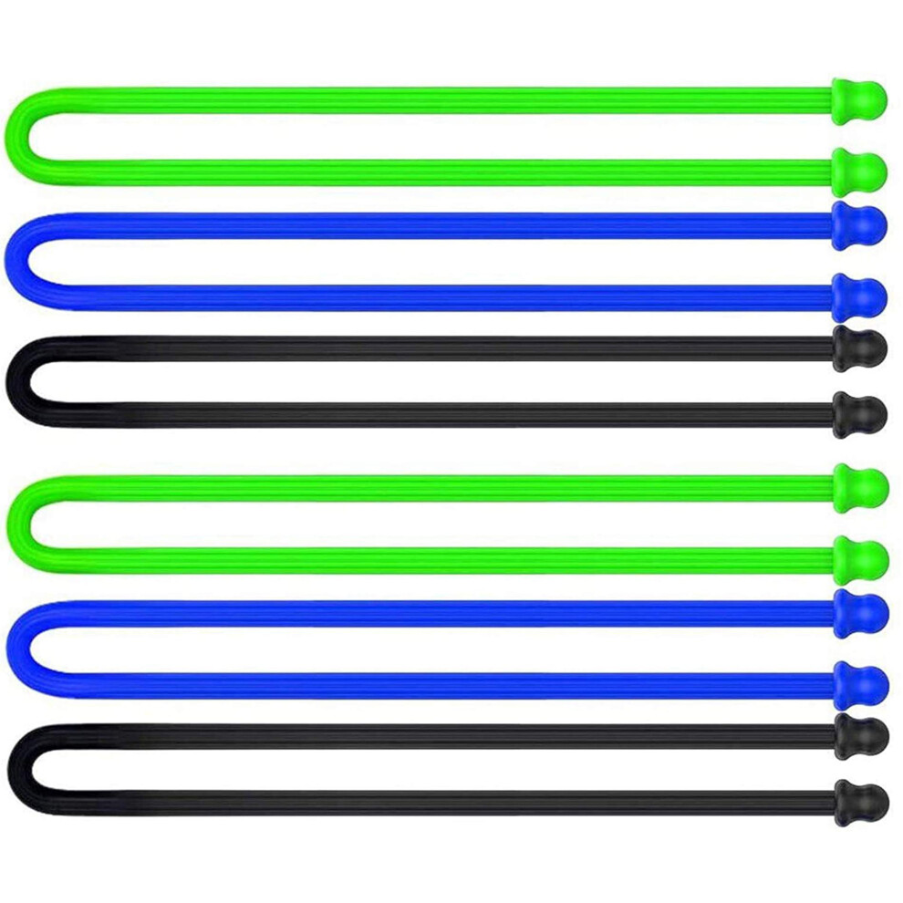 6Pcs 12-Inch Original Silicone Cable Tie Steel-Core Silicone Twist Ties Reusable Rubber Twist Tie Cable Tie Straps. 3 Colors 12-Inch For Organizing 190731957985