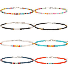 XIJIN 8 stk h?ndlavede ankelk?der med perler til kvinder Boho farverige perler ankelarmb?nd Justerbar fodankels?t