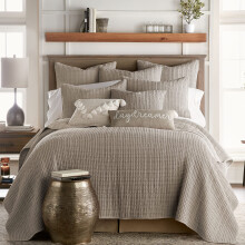 Levtex Home - Mills Waffle - Twin Quilt Set - Taupe Cotton Waffle - Dimensiunea matlasarii (68 x 86in.) Dimensiunea ru?inei (26 x 20in.)