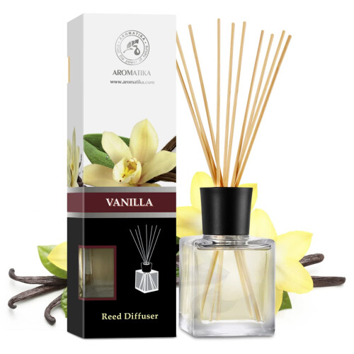 Reed Diffuser with Natural Essential Oil Vanilla 6.8 Fl Oz (200ml) - Scented Reed Diffuser - Gift Set with Bamboo Sticks - Best for Aromatherapy 1