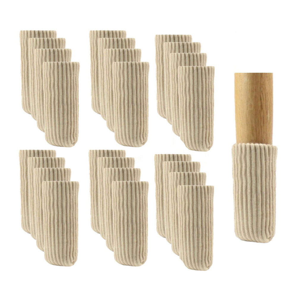 24 Pcs Furniture Leg Knitted Furniture Protector - Chair Leg Floor Protectors For Avoid Scratches Furniture Leg Socks For Moving Easily And Redu 744790049374