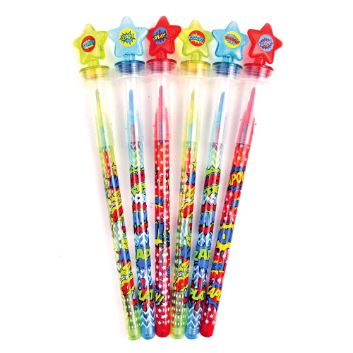 TINYMILLS 24 crayones apilables de superh   roe arco   ris con estampador 2