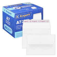 XXCXPARK 200 Antal Udskrivbar A7 -invitation Konvolutter 5.25x7,25 tommer kort Selvforsegling 120 gsm hvidbog Konvolutter til invitationer Papers