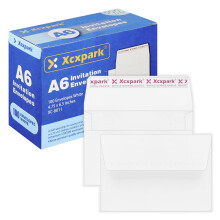 Xxcxpark 100 Antal Printbar A6 Invitation Konvolutter 4,75 x 6,5 tommer kort Selvforsegling 120 gsm hvidbog kuverter til invitationer papirer fot
