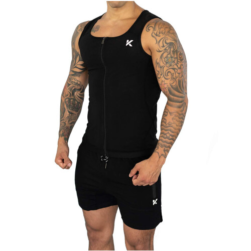 Kewlioo Ανδρικό Premium Zip Sauna Tank Top - Ρούχο Σαουνάκι για Άνδρες 1