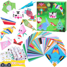 Origami-paperi lasten askarteluihin 350 kpl Origami-paperipakkaus Vivid 200 sarjakuva Origami-esinett 100 yksivrist paperia 50 perinteist japan