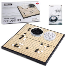 AMEROUS 11 Inches Magnetic Go Game Set 19 x 19 Travel Foldable Board Game Set with Magnetic Plastic Stones & Go Game Rules for Beginner Kids Adults