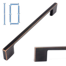 Koofizo lat pentru dulapuri cu picior de trac?iune - bronz frecat de ulei modern mner solid de 6,3 inci/160mm ?urub distan?are 10 pachet pentru